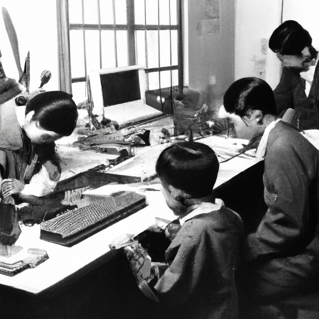 a vintage photograph to accompany the news story: Innovative Technology at the Core: How Tamaribuchi Stays Ahead in a Rapidly Evolving Industry